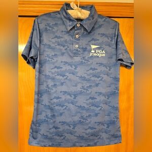 Golf Shirt Boys Medium PGA Jr. League Shade Of Blue